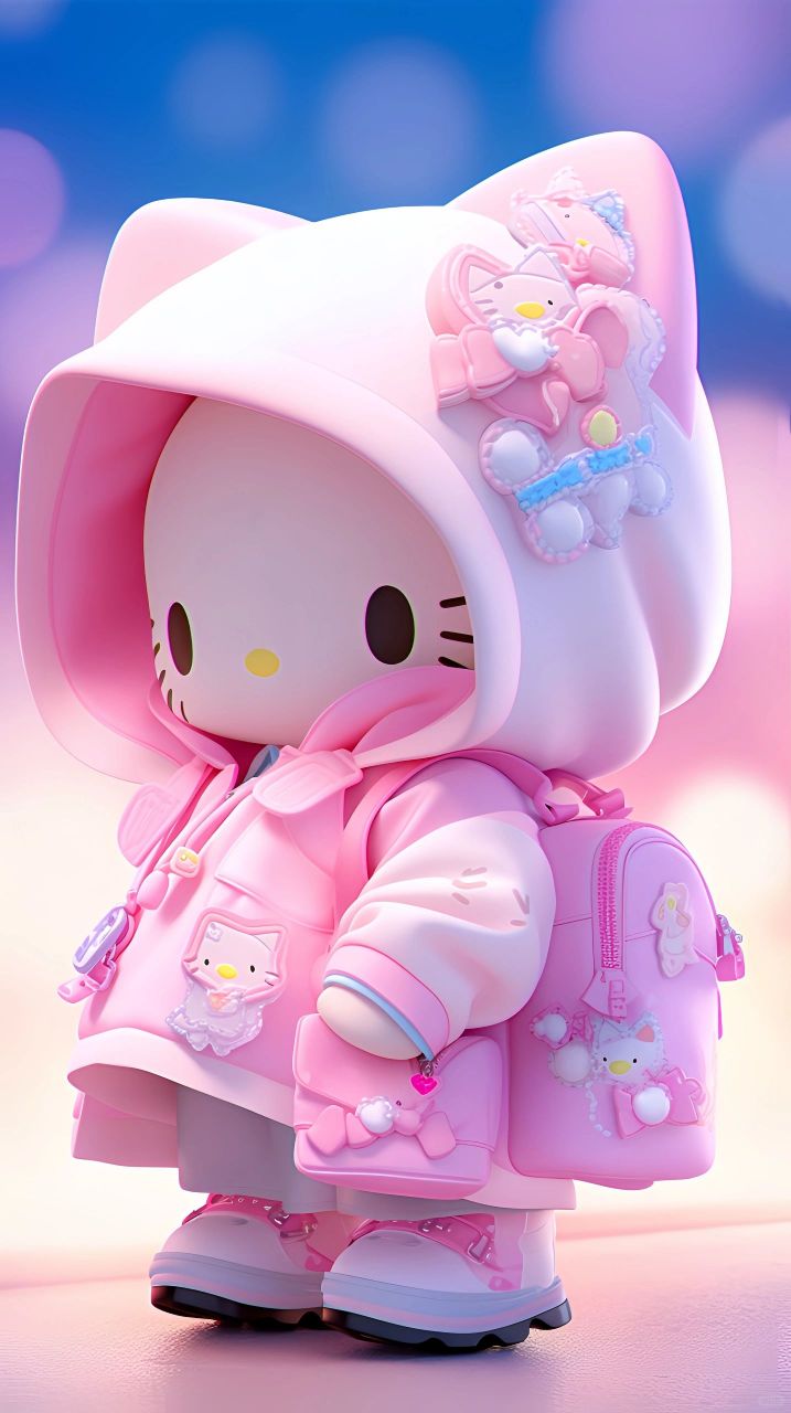 小kitty已经长大了,到了上学的年纪,背起了她的小书包,真的太可爱 !!