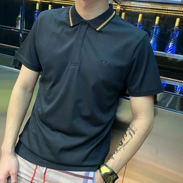 葆蝶家polo衫,简单大方 干净利落剪裁 高端商务休闲翻领短袖t恤衫