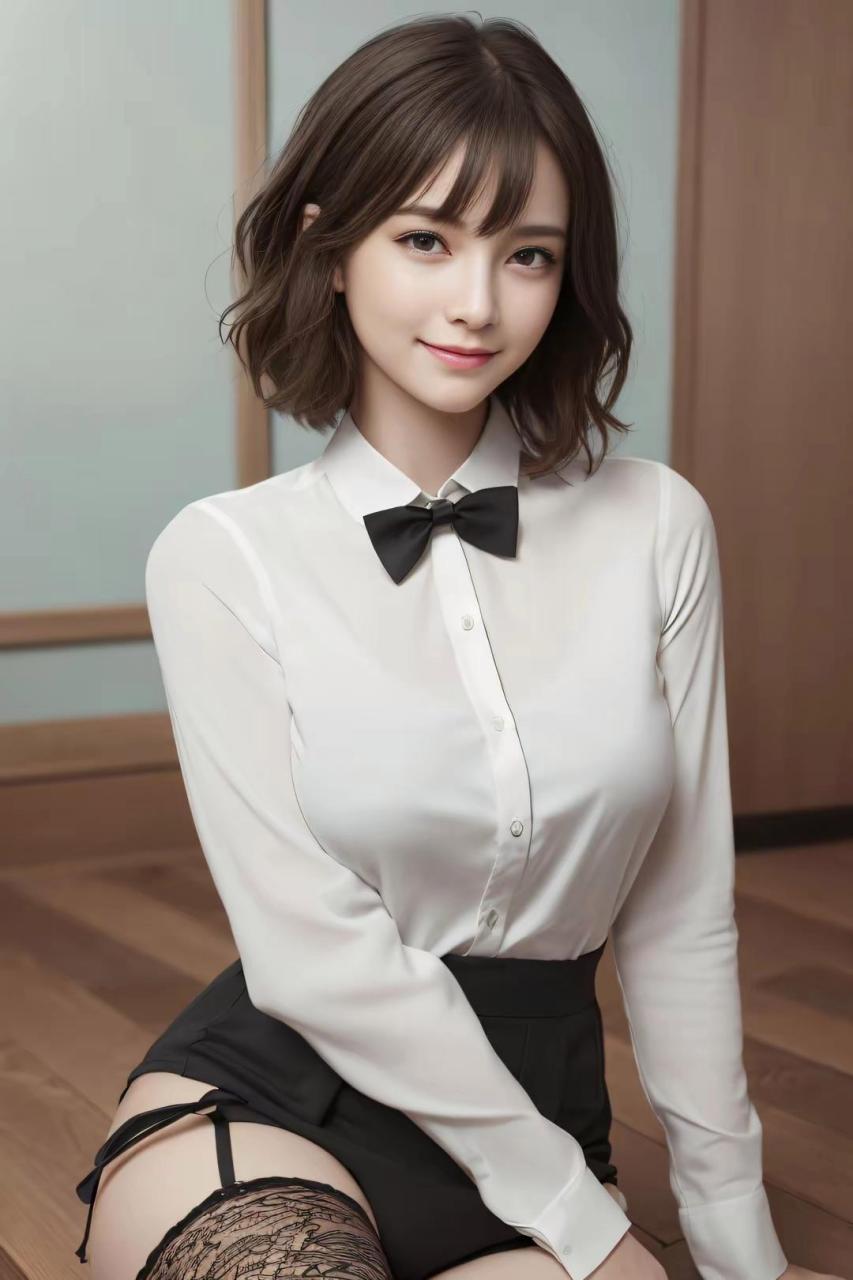 ai绘画 | 穿白色衬衣的混血美女,可爱到爆