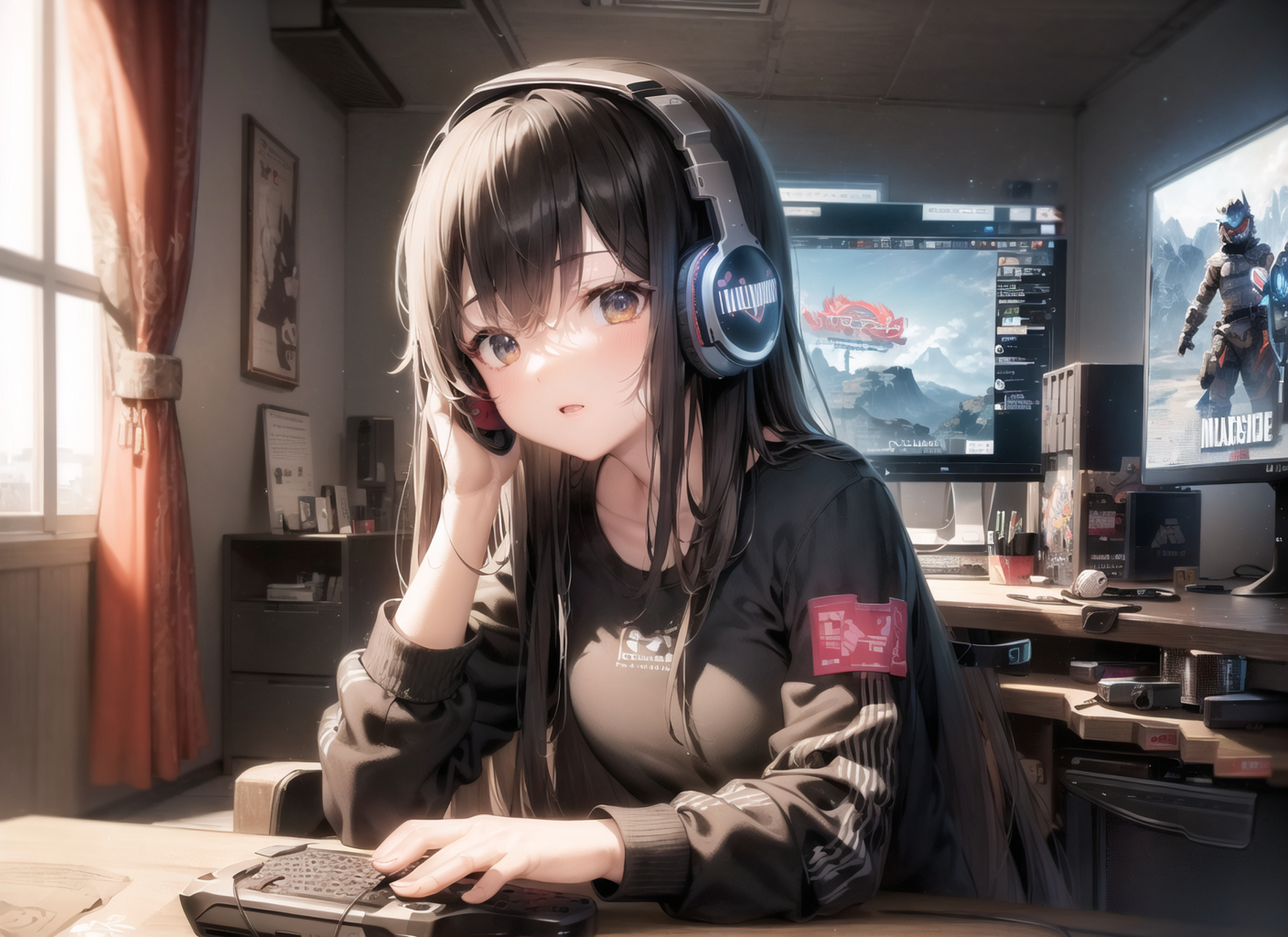 二次元电竞少女,装备十足啊[嘿哈] #二次元