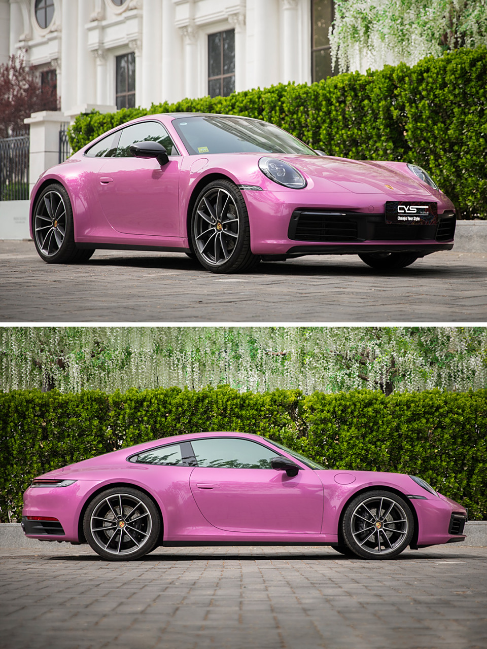 保时捷改色兰博基尼粉 经典车型保时捷911 搭配充满高贵少女气息的