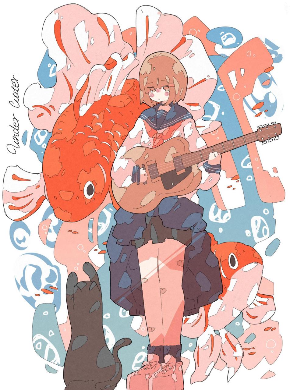 gif创作人# 画师 haru 颜色温馨舒适 人物造型非常可爱的cg插画作品