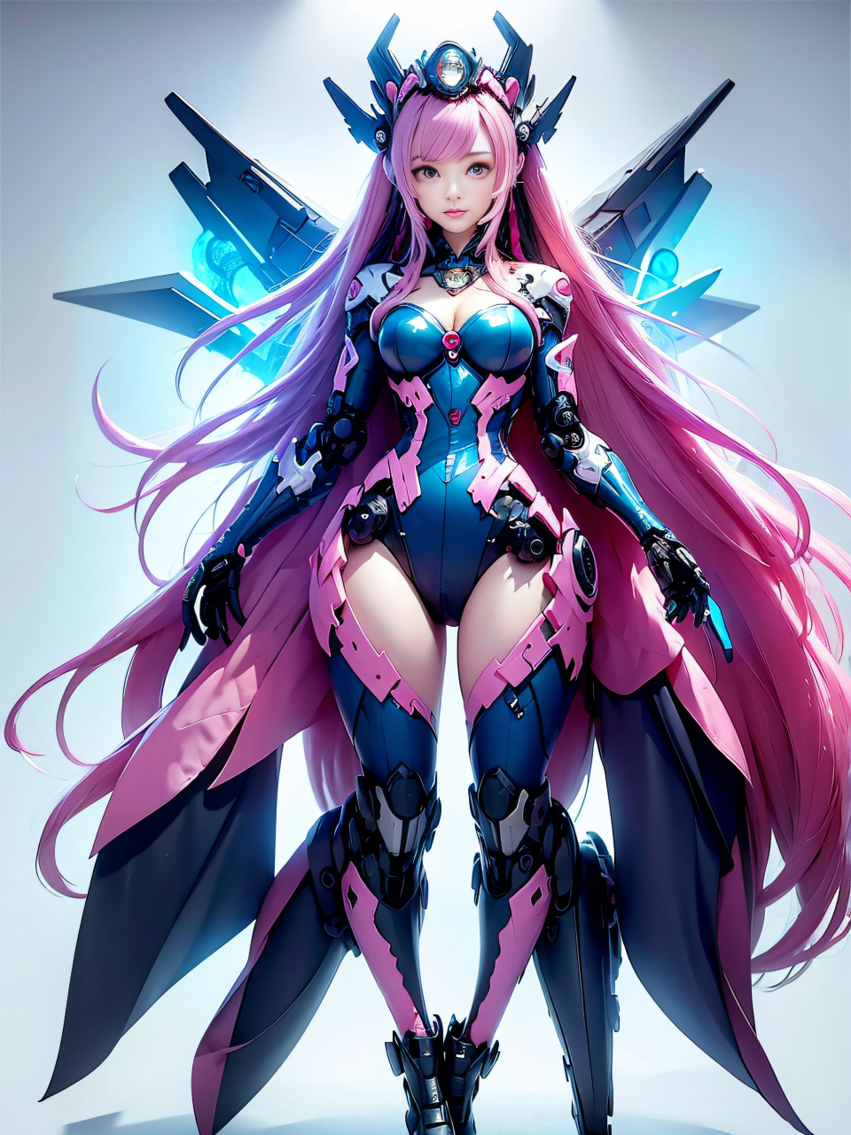 我的少女心-粉色机甲#二次元机甲少女美图分享# #ai美少女