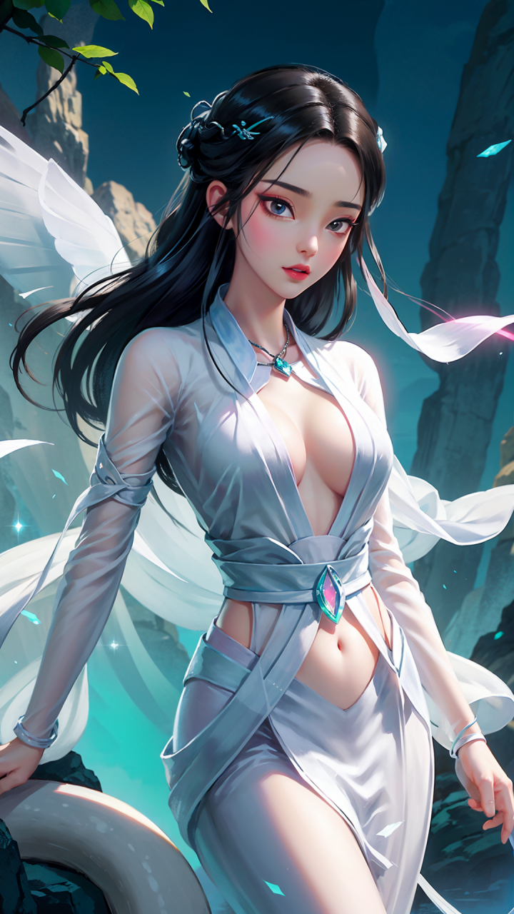 白蛇手机壁纸来了,ai绘画,白蛇传#手机壁纸