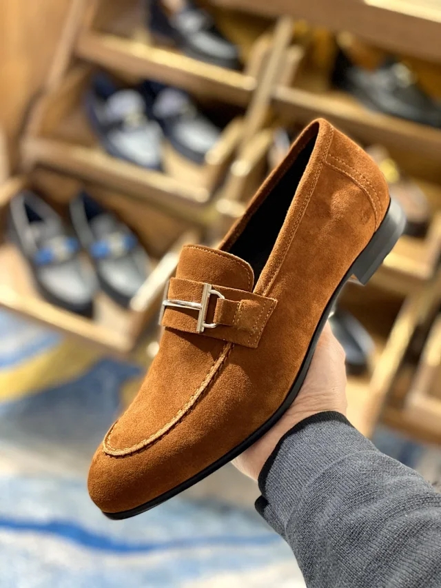 爱马仕尖头休闲豆豆鞋