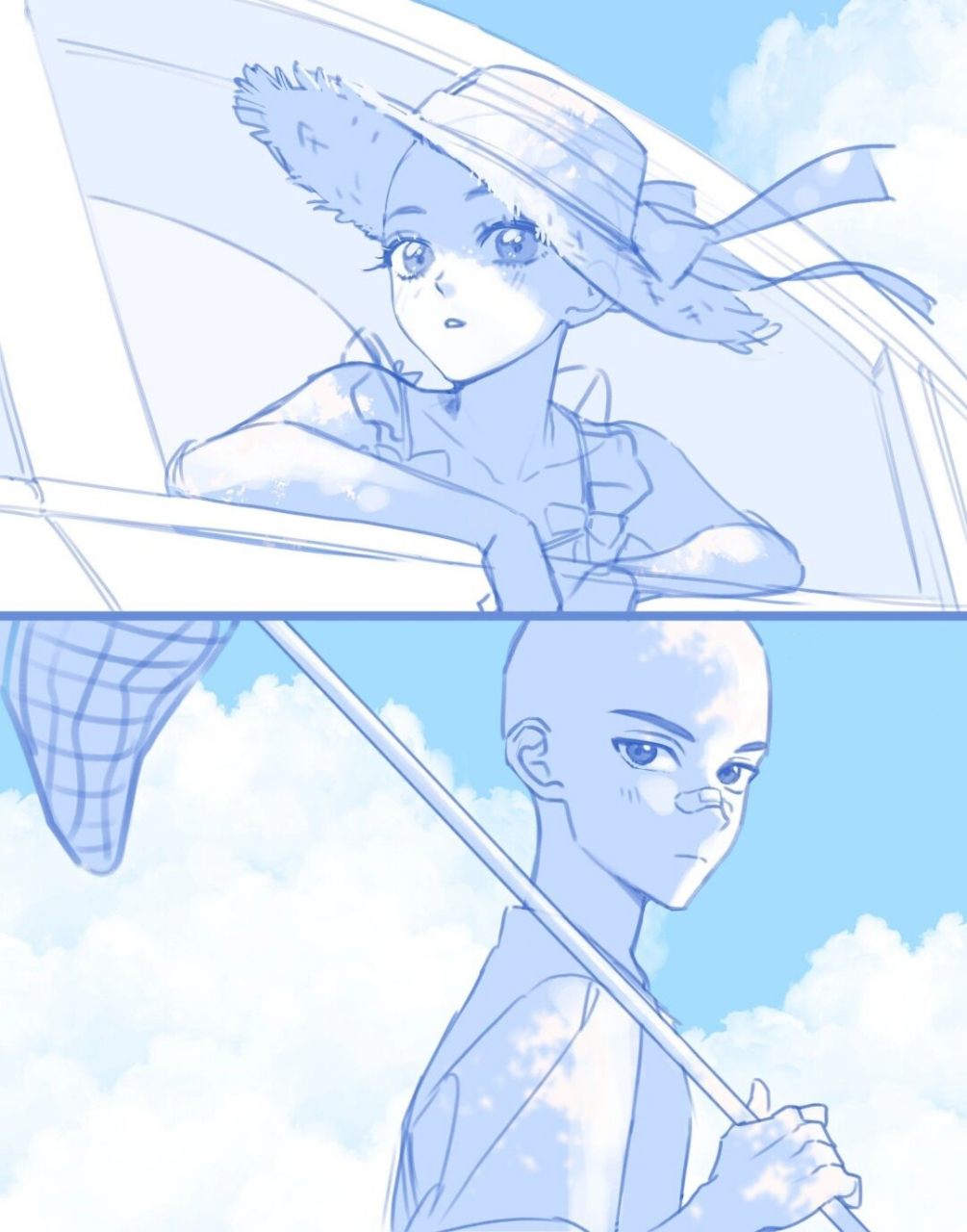 夏日双人互动模板素材