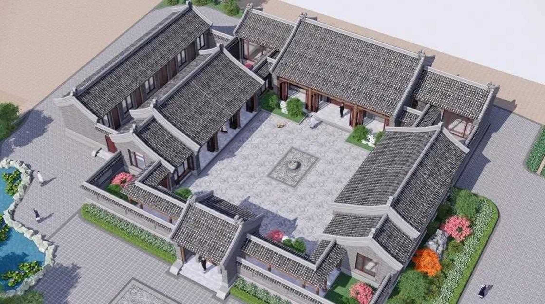 甘肃白银经典一层四合院,这款北方四合院,面宽27.2米进深30