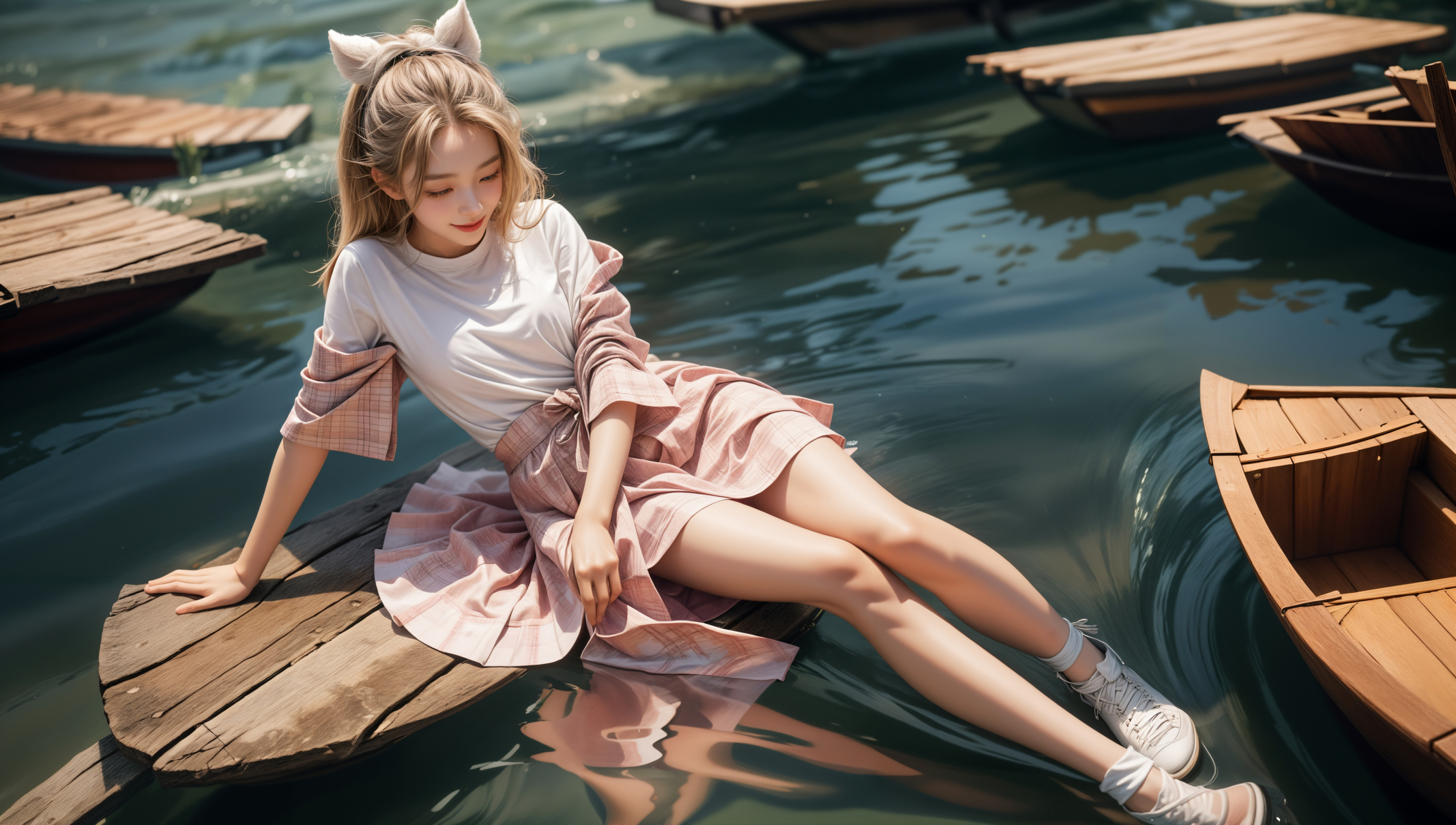 ai绘画# #ai美女# #美女# 	这张粉色短裙姑娘横版墙纸,无疑会让牡的