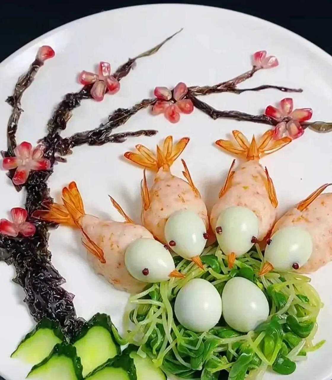 这菜色摆盘,我也好好学几招,过年的时候好好露一手,倍儿有面子!