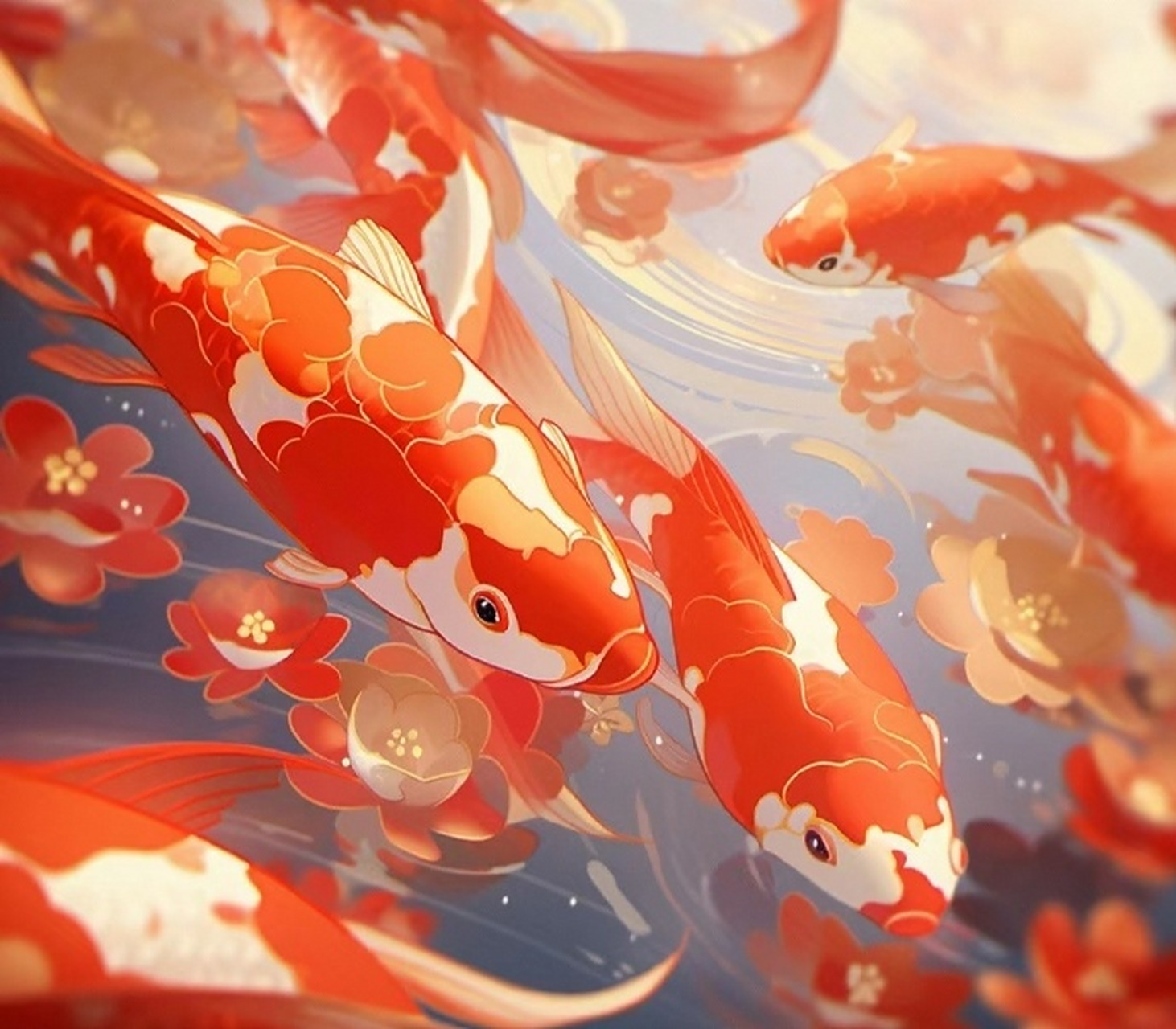 周末好运锦鲤背景图