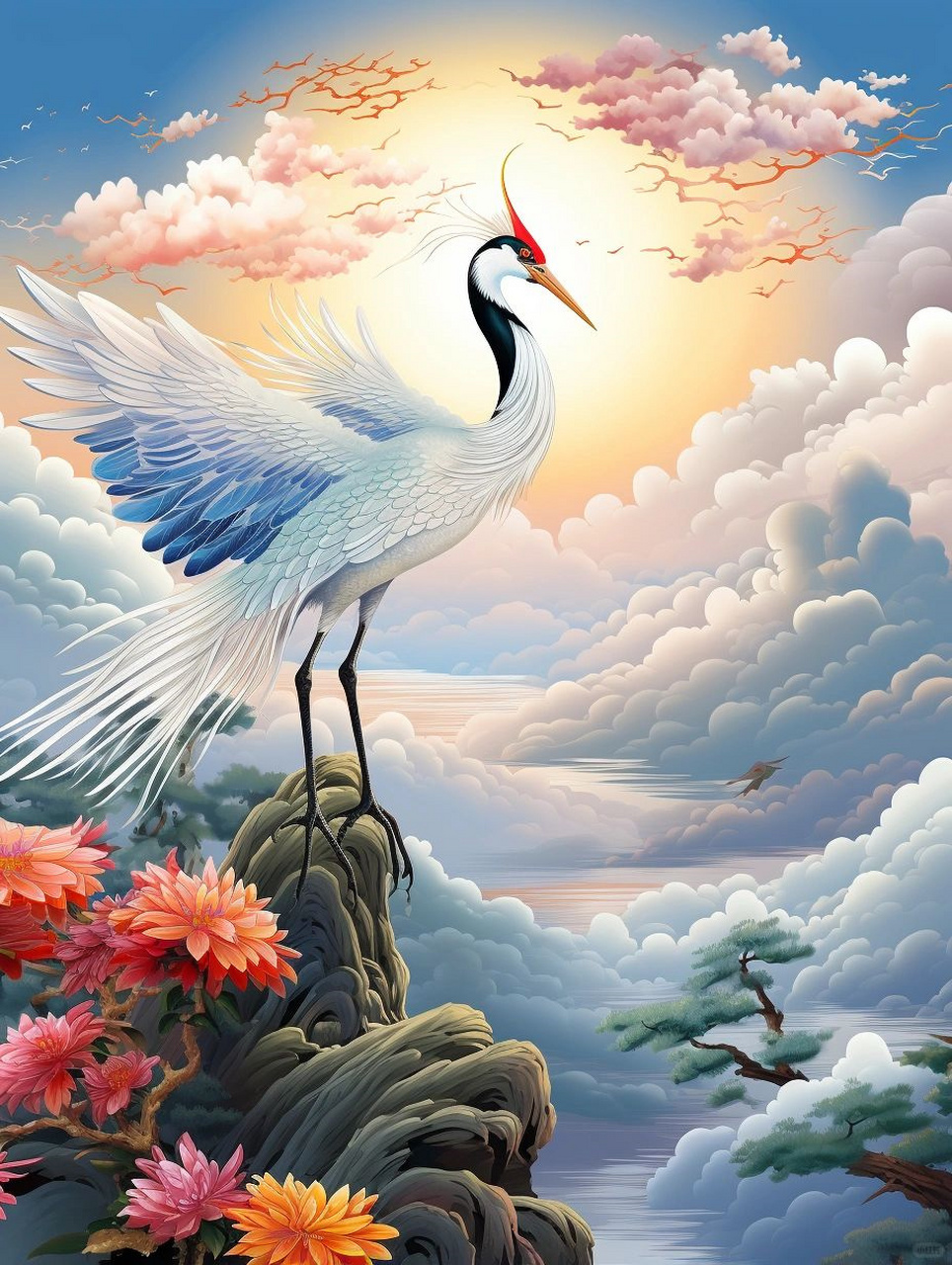 "鹤寿延年"是中国传统文化中的一种象征,具有长寿,健康,平安,吉系等