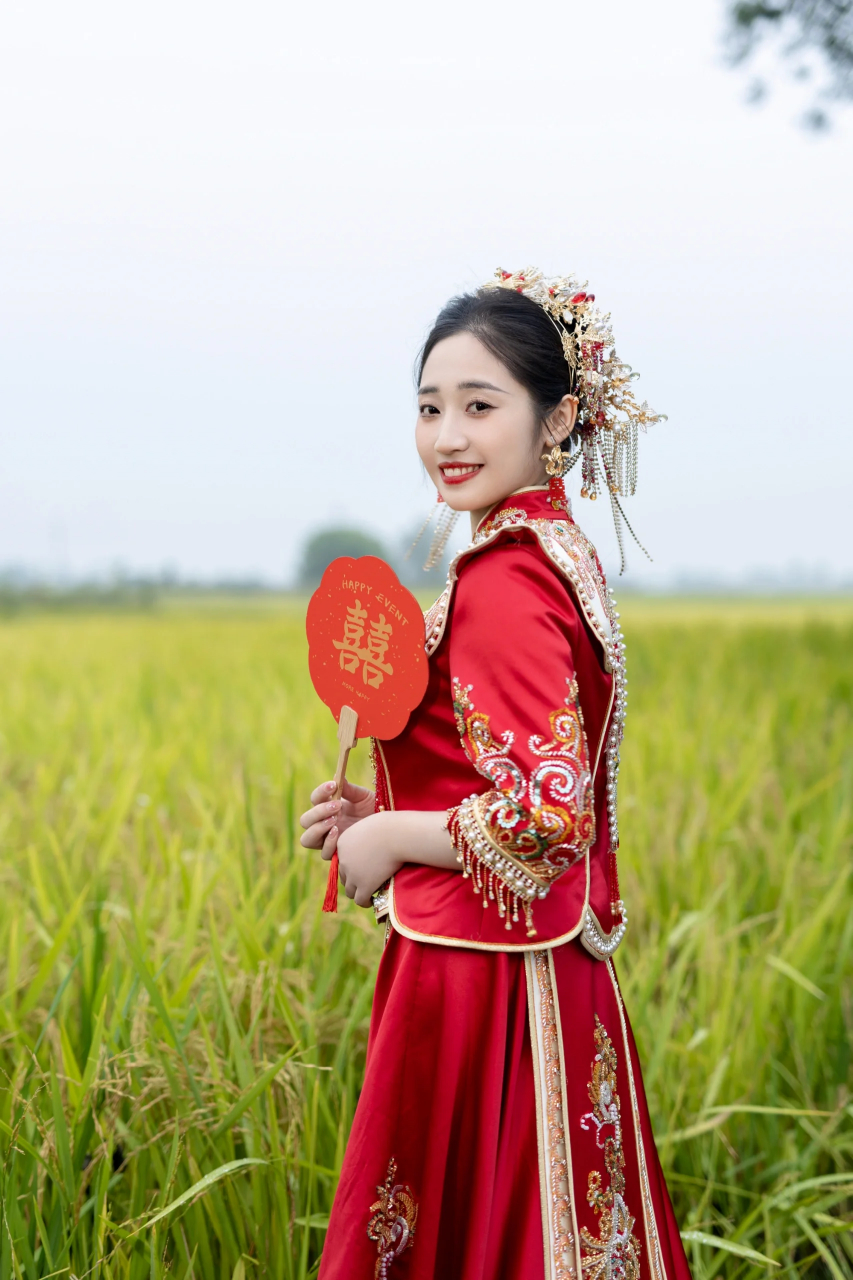 秀禾与水稻田的完美融合