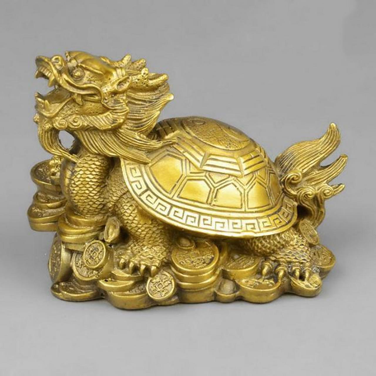 各种尺寸铜龙龟摆件定做 踏钱紫铜龙龟摆件 铜葫芦龙龟雕塑 铸铜八卦