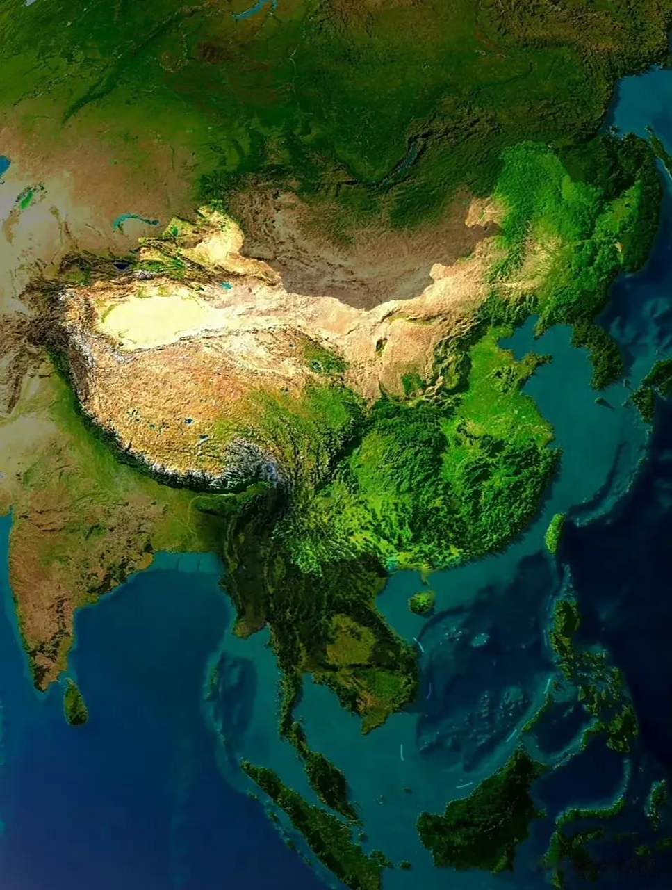 我国地形立体图大美河山