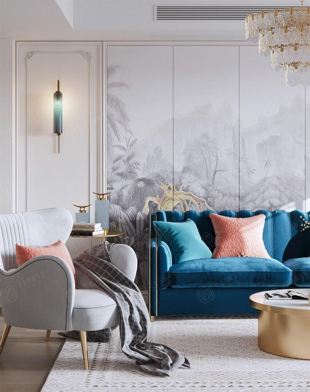 分享一套法式风的别墅装修设计,去掉大面积的雕花,用竖条纹,简单的