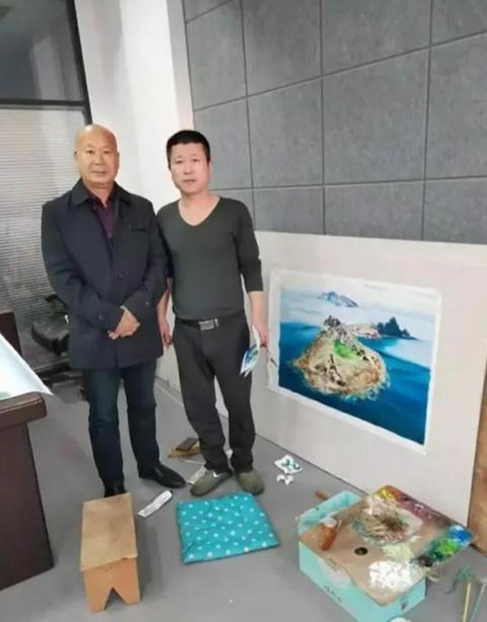 領動計劃# 朝鮮功勳畫家金哲浩油畫:《中國釣魚島》 2019年受朝鮮