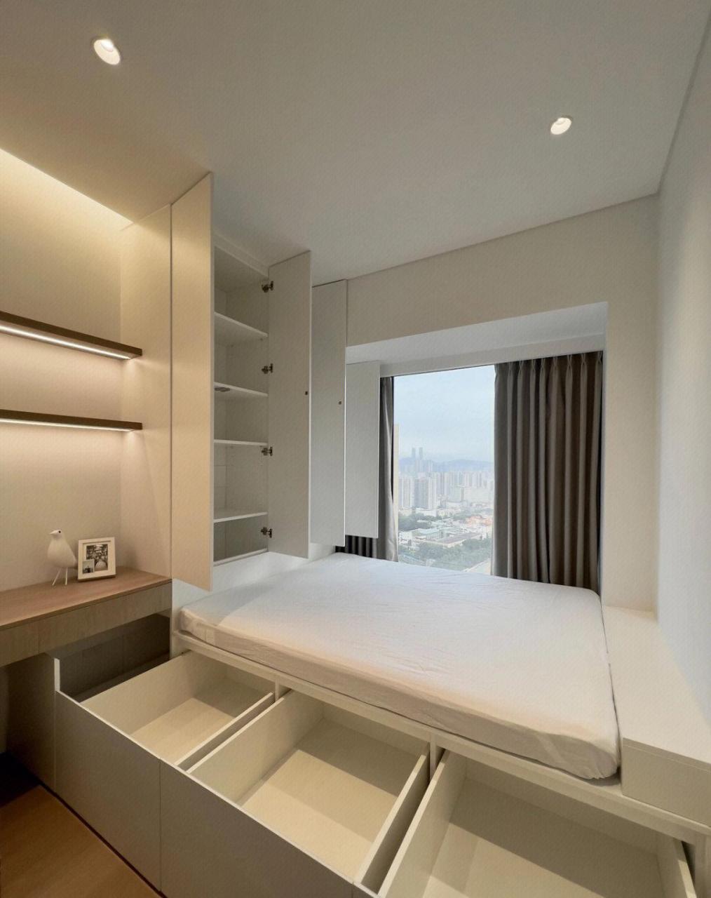 极简榻榻米设计,飘窗还能这样用【附图纸】 榻榻米的核心功能就是收纳