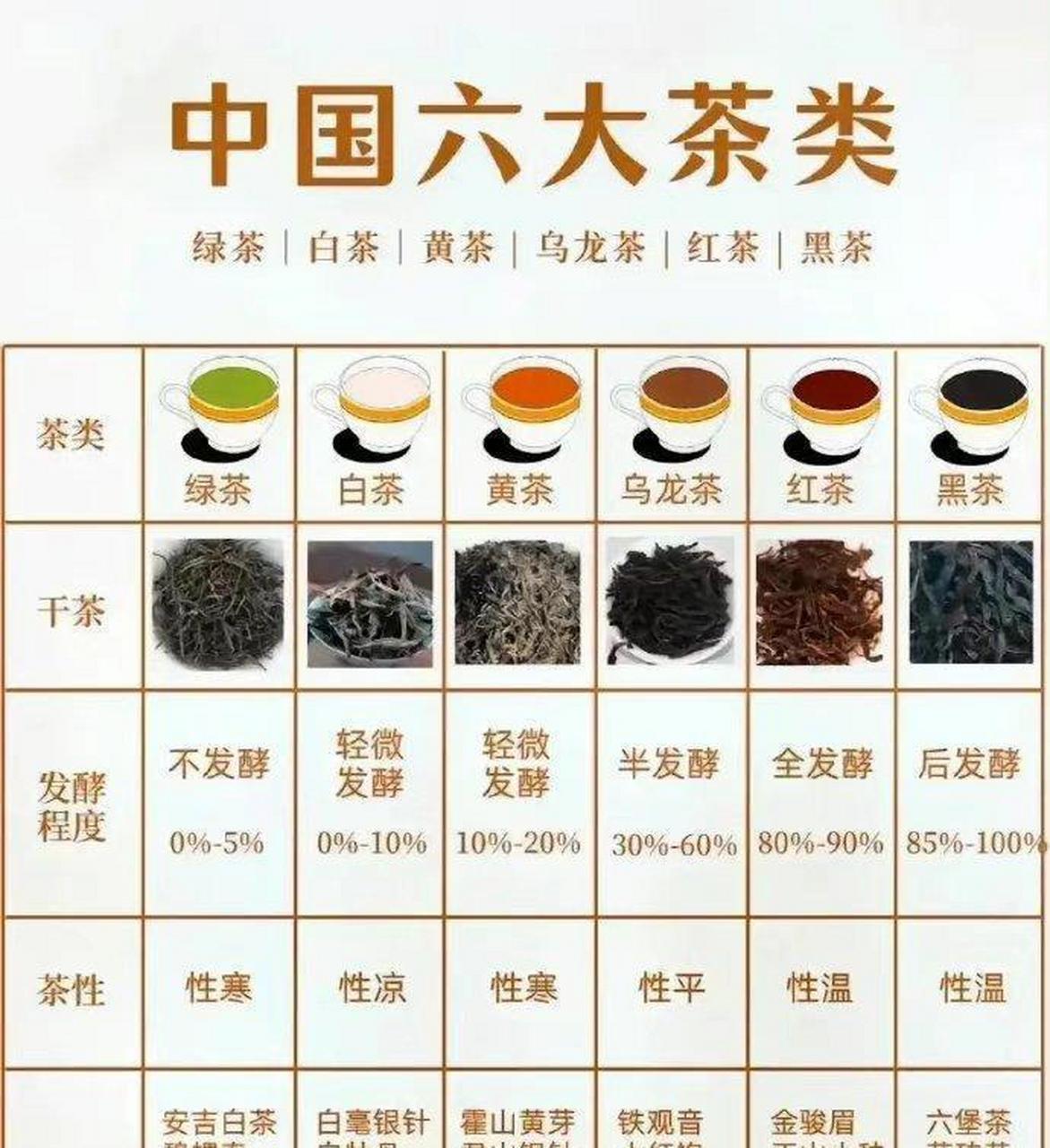 国内的六种茶类,你喝过几种?