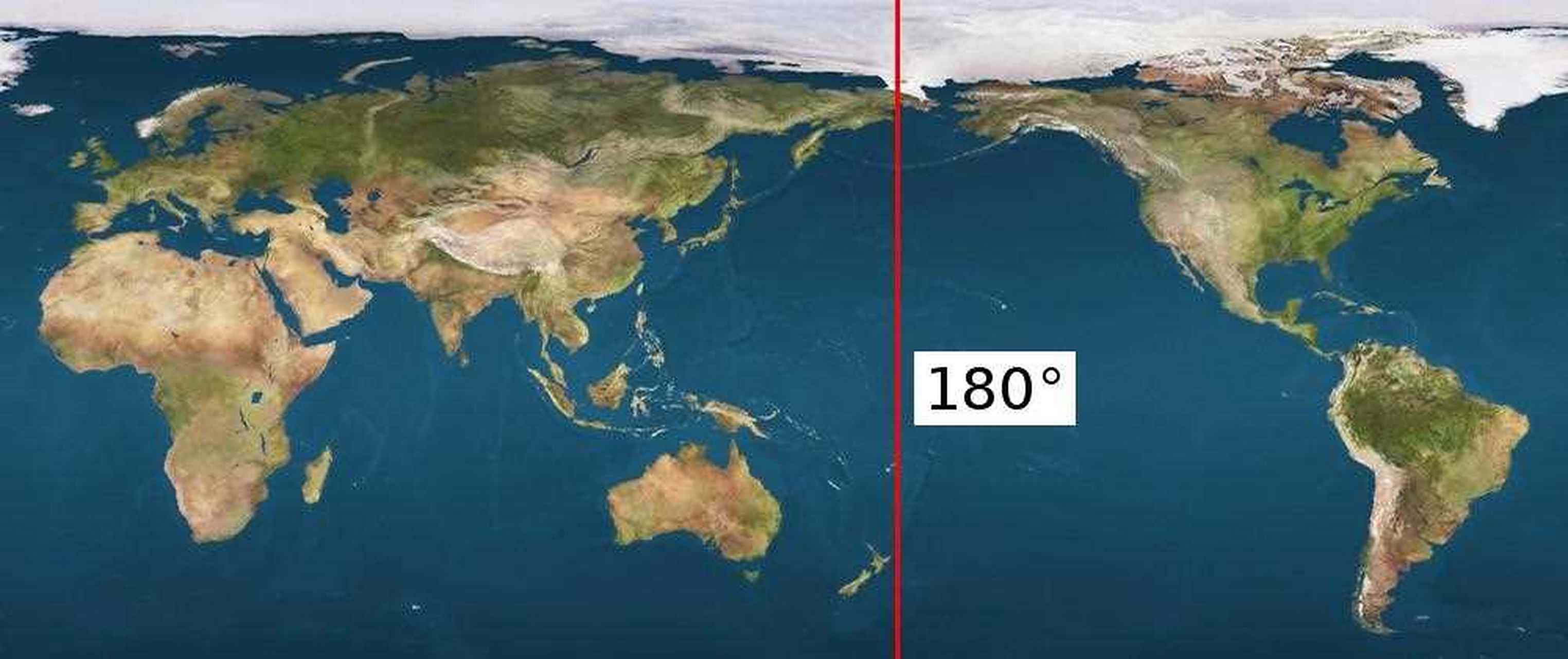 我们到达了180度经线,也是国际日界线.