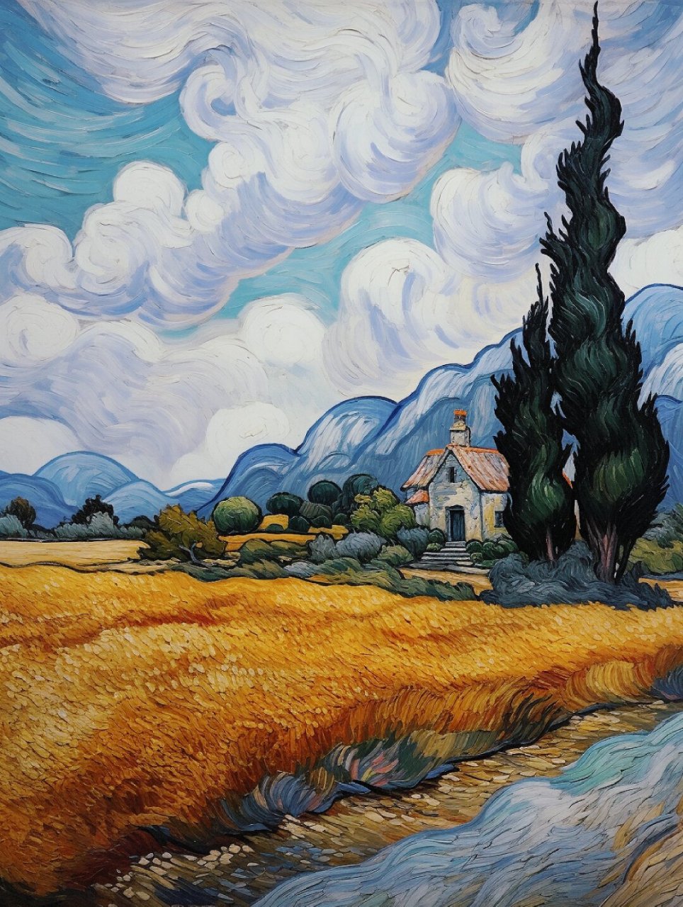 夏日麦田:梵高的油画杰作  夏日麦田,梵高的油画杰作,展现了麦田在