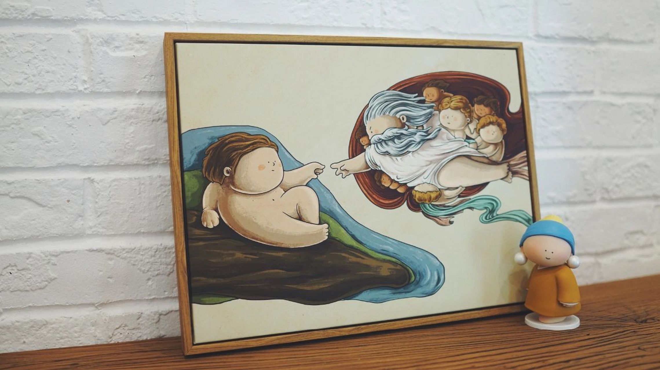 《创世纪超可爱装饰版画大橘子新作品 大美术馆画廊出品artist:大橘子