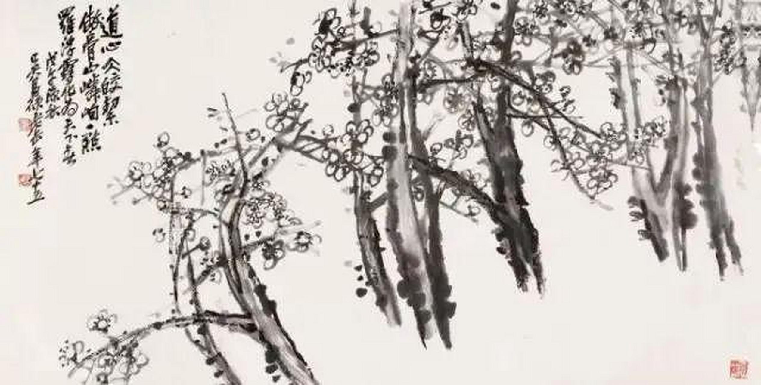 吴昌硕一生酷爱梅花,生前种梅,赏梅,画梅,咏梅,死后葬于超山梅林.