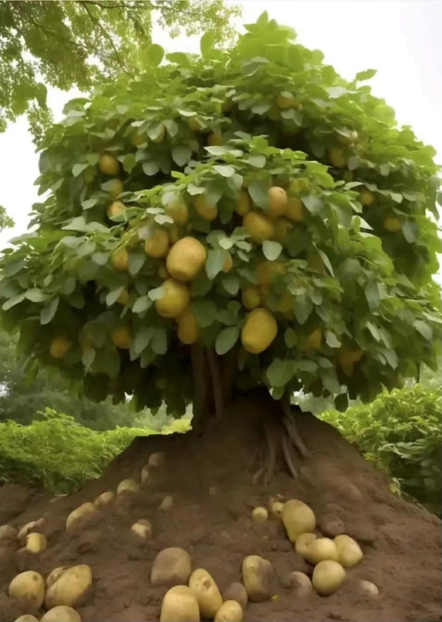 长见识了 还有长树上的土豆?