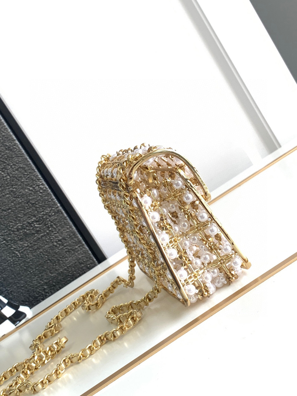 香奈儿珍珠金属cf系列晚宴包#奢侈品推荐# #奢侈品包包