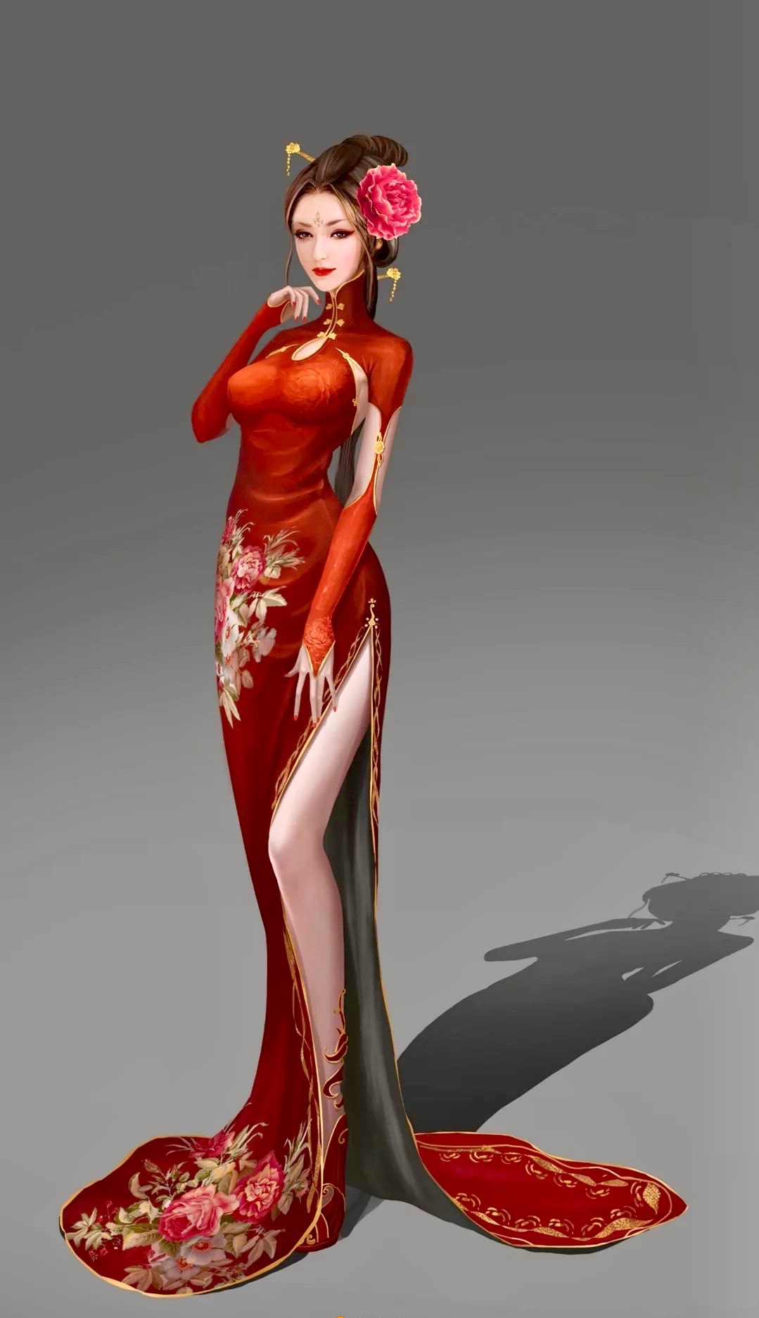 红色着装系列动漫美女