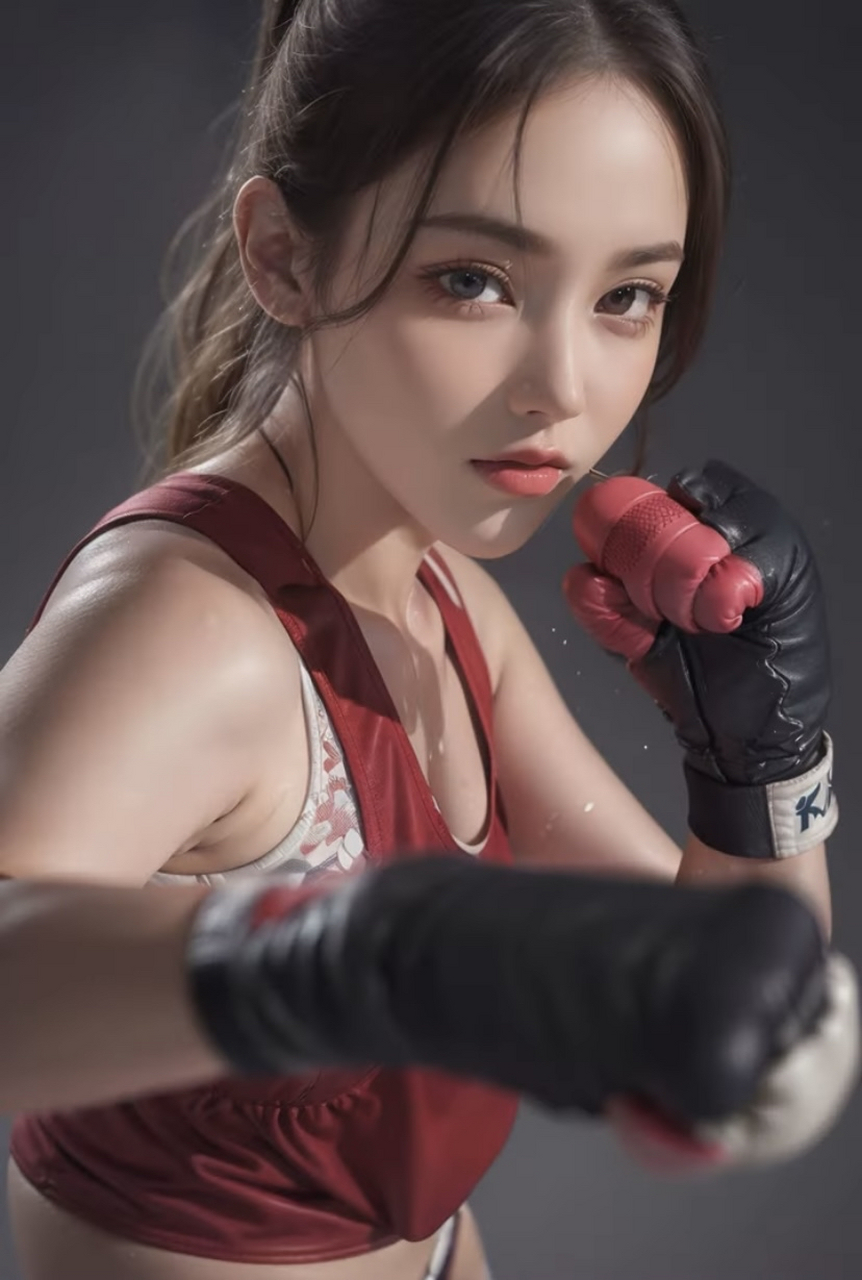 【ai绘画】拳击女友上线了,看喜不喜欢[打call]#拳击# #养眼美女# #ai
