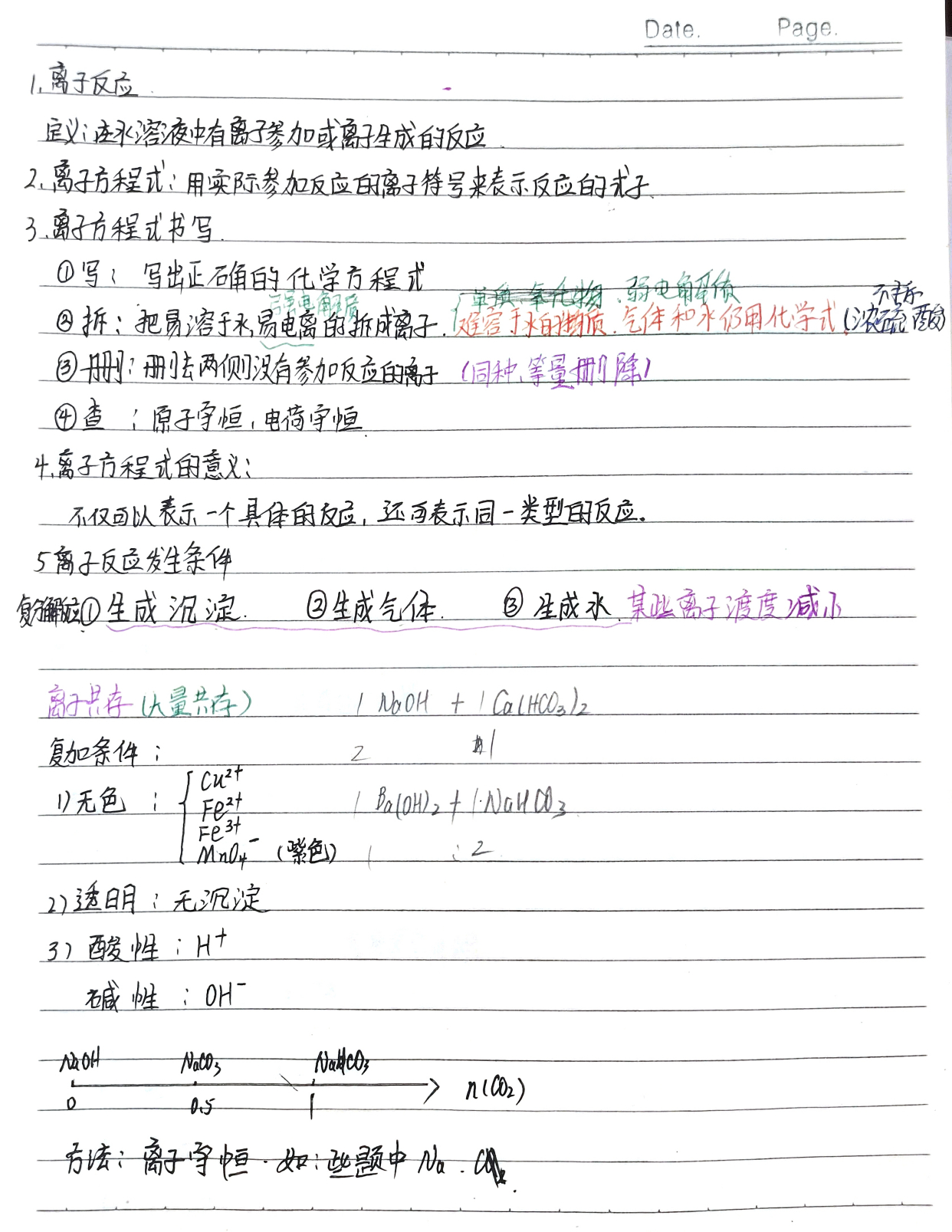 高中化学必修一笔记超详解第一章物质及其变化