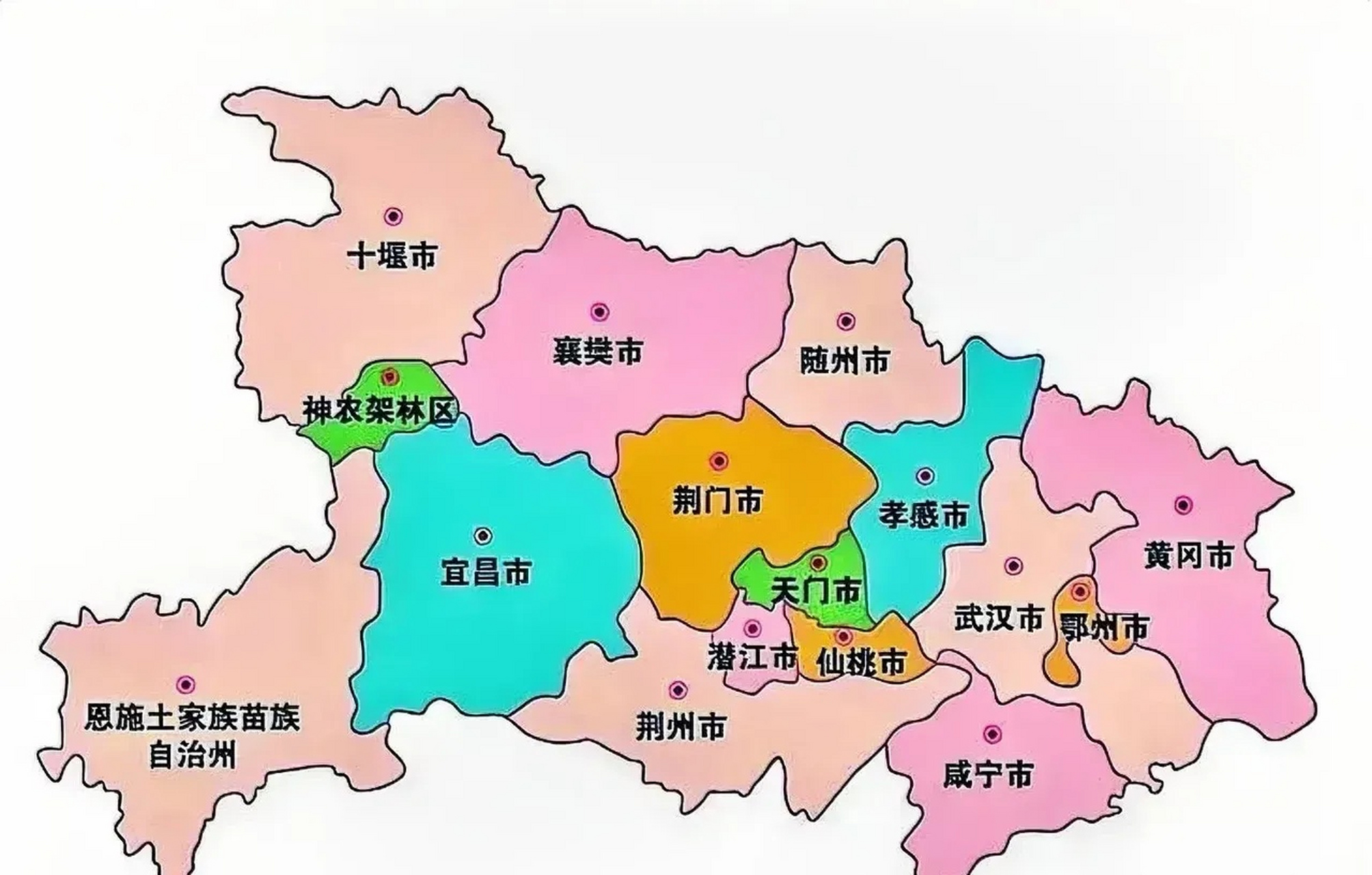 湖北省地图各市县地图图片