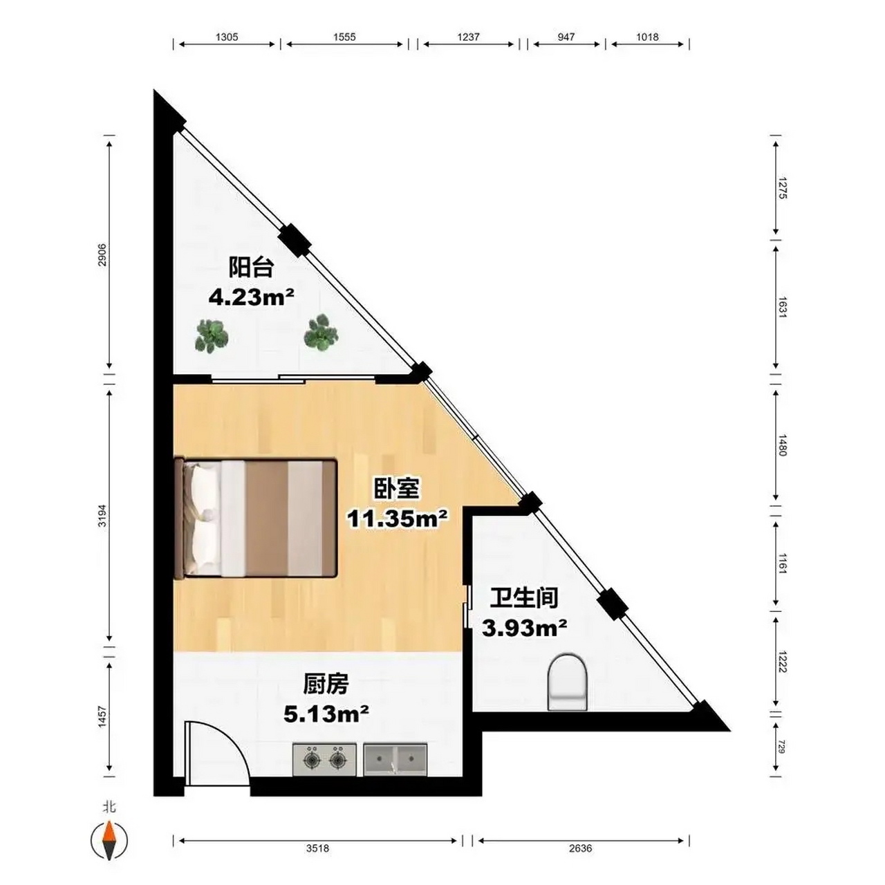 三角形自建房设计图图片