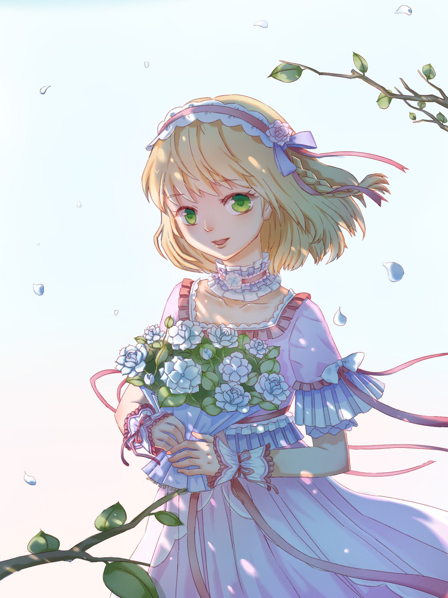 今日二次元花系少女壁纸