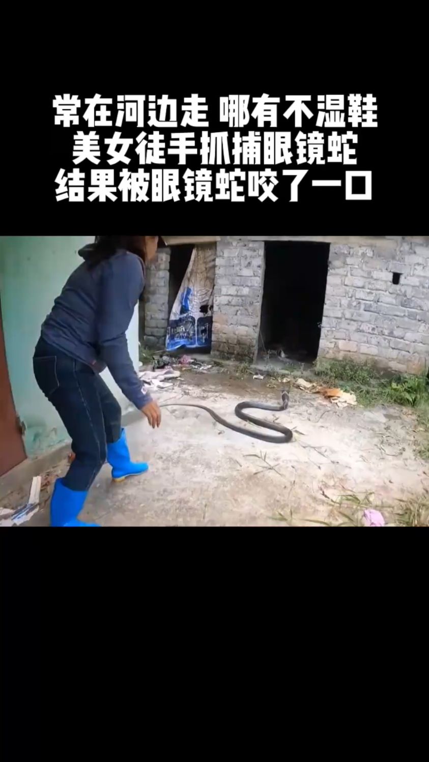 美女徒手杀蛇图片