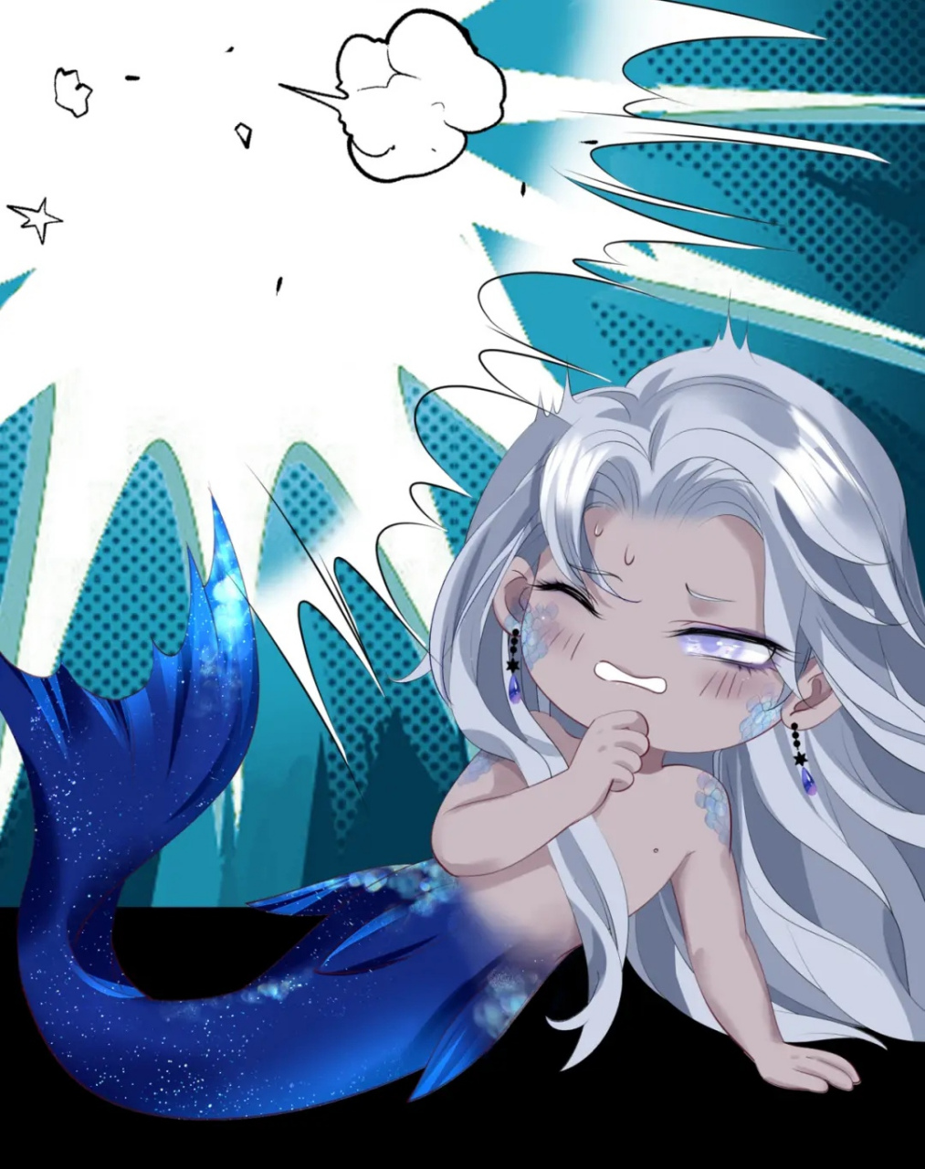 我要吹爆黑皮帅哥鬼叔的颜!而且鲛人形态也好可爱[亲吻]#魔尊要抱抱#