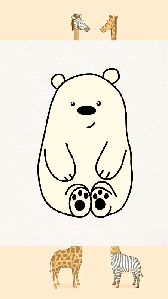 可爱的北极熊简笔画图片
