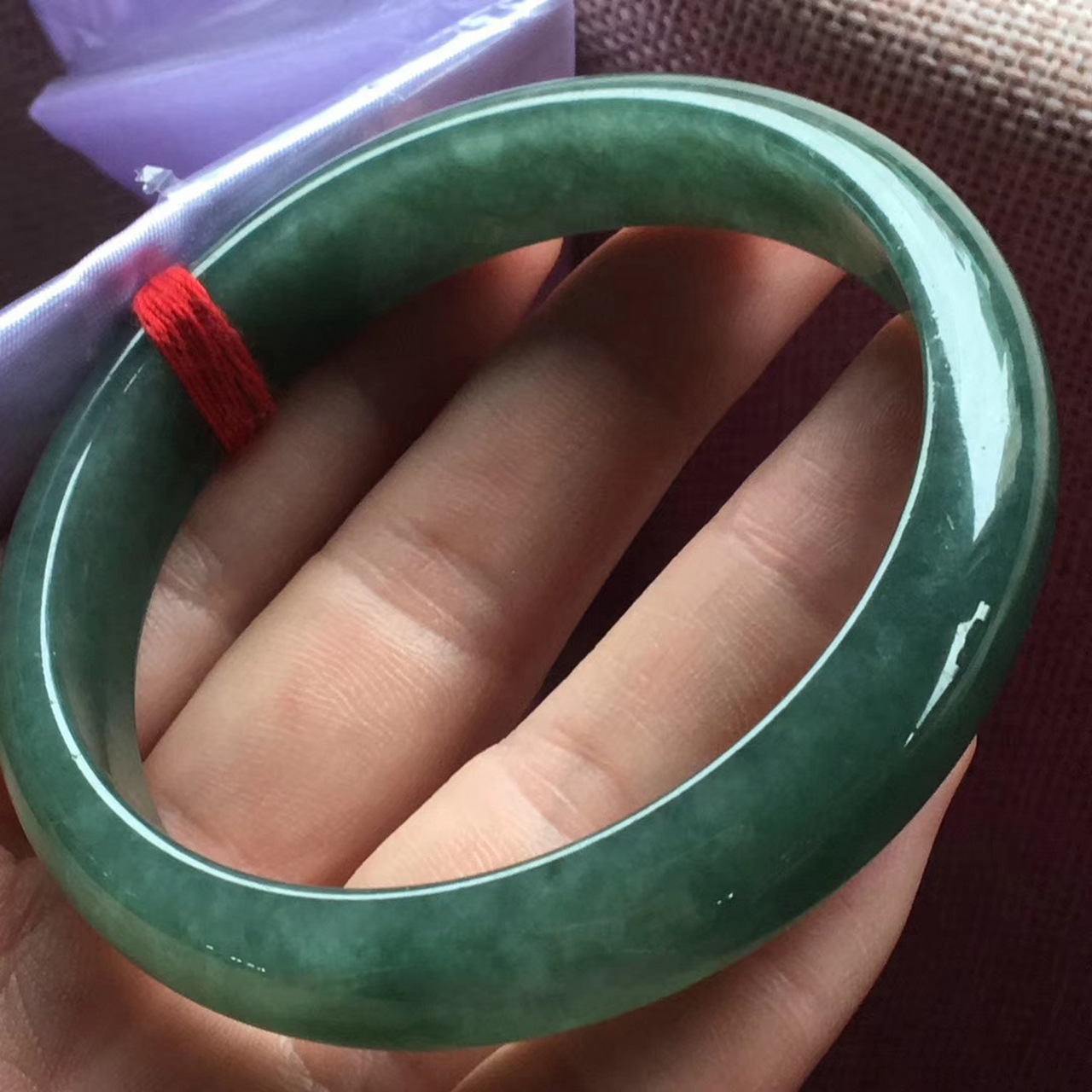 糯种油青翡翠手镯