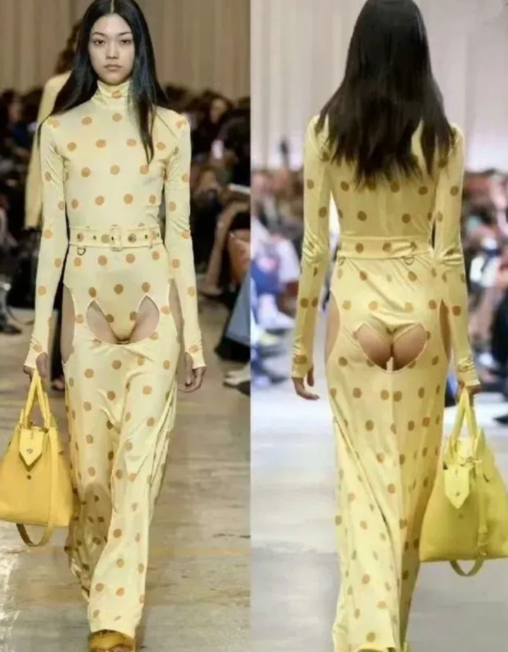 "在巴宝丽2023年春夏时装秀上,一件奇葩的服饰,让观众们看后直呼辣