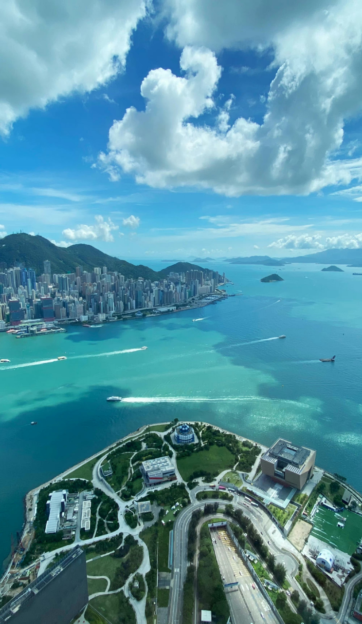 鸟瞰东方之珠微笑,风光,在香港最高楼icc 的天际100观景台,360度俯瞰