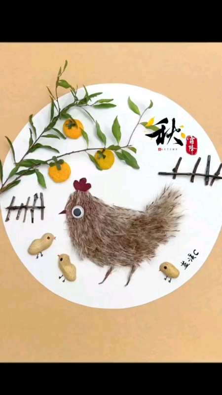 儿童唯美创意手工树叶果皮果壳贴画#创意#贴画-度小视