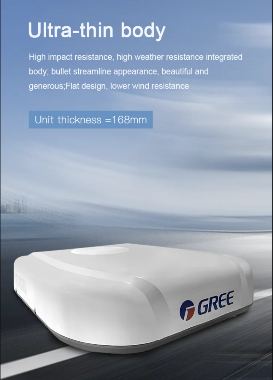 95 11月15日消息,格力研发了全新一代顶置一体式电动驻车专用空调.