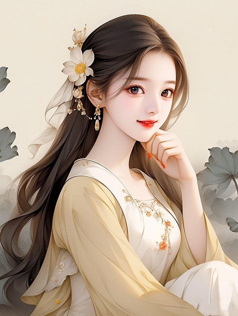 插画古风新颖女生头像   #绘画欣赏