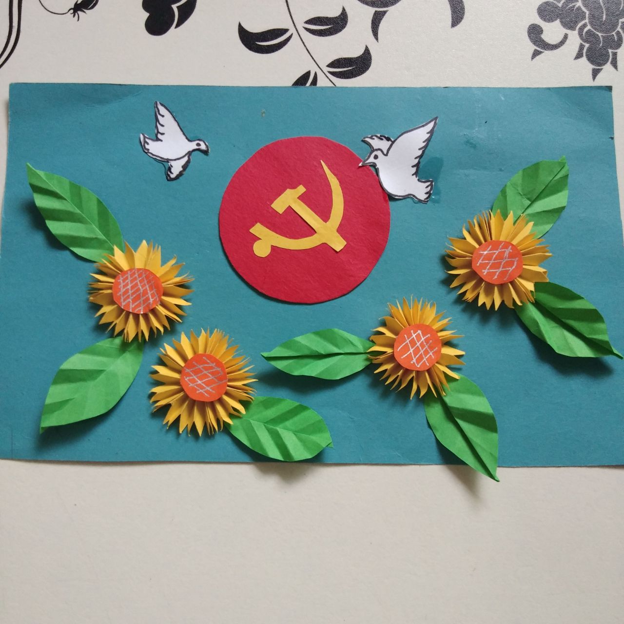 建党一百周年立体手工贴画  每天坚持更新小手工 ,有喜欢手工的朋友