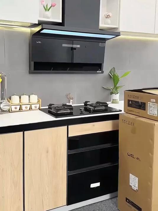 威力隐藏式抽油烟机升降岛台下排橱柜隐形自动升降吸油烟机