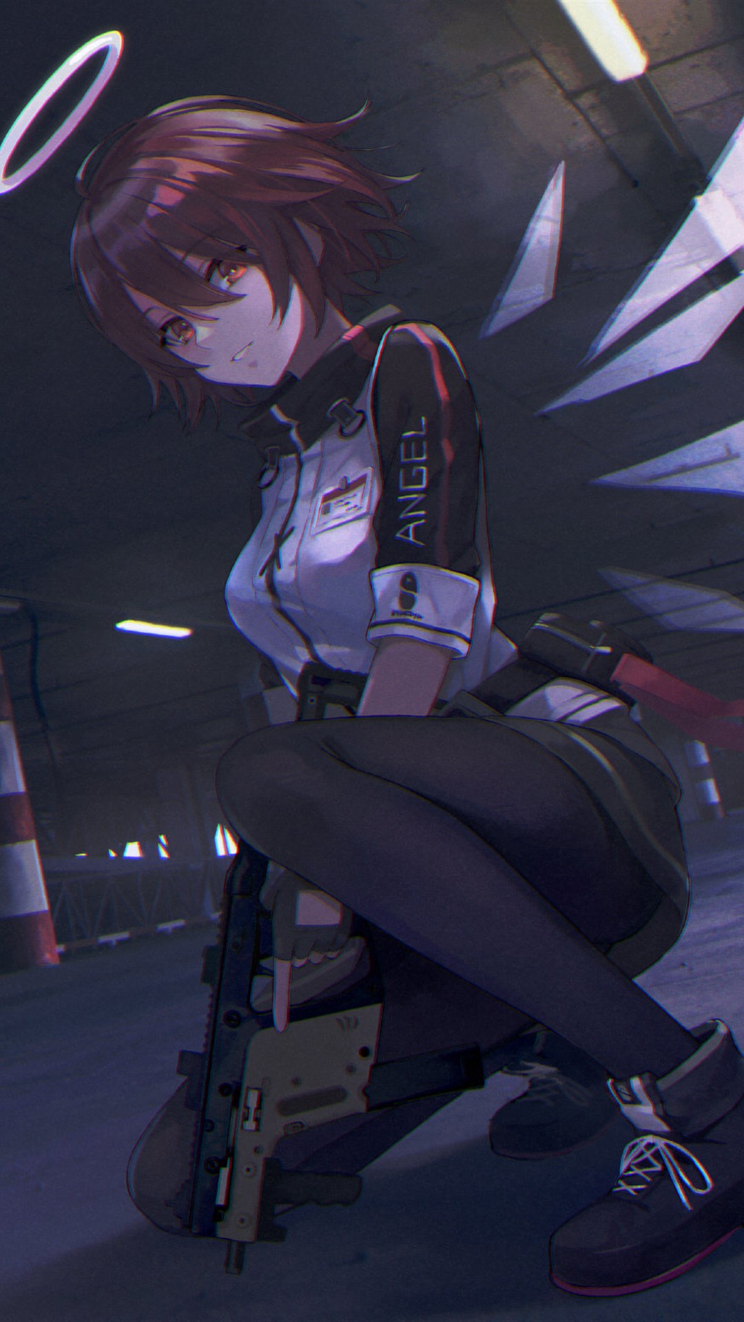 暗黑系动漫美少女插画,光影柔和构图灵动,酷帅与温柔并存