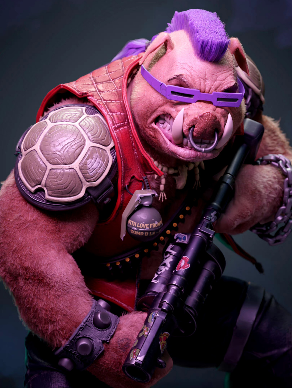 建模欣赏:忍者神龟 猪面,建模师 viktor berendeev.