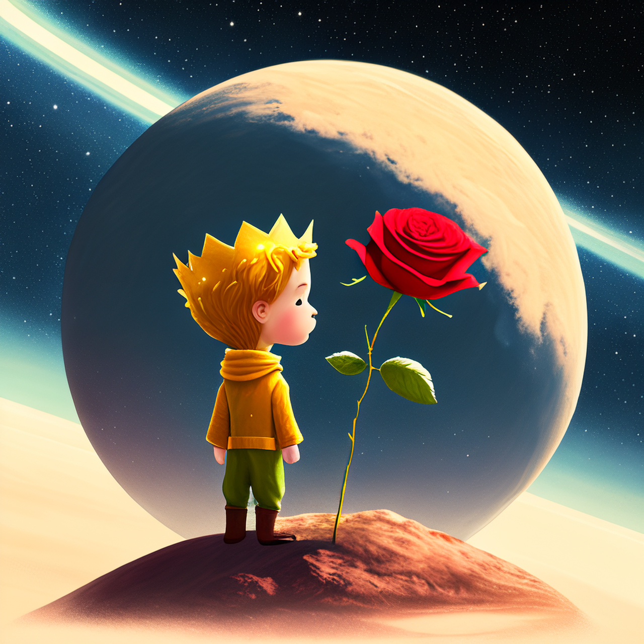 玫瑰在小王子离开的时候说:"我当然爱你,没有让你感觉到,是我的不对".