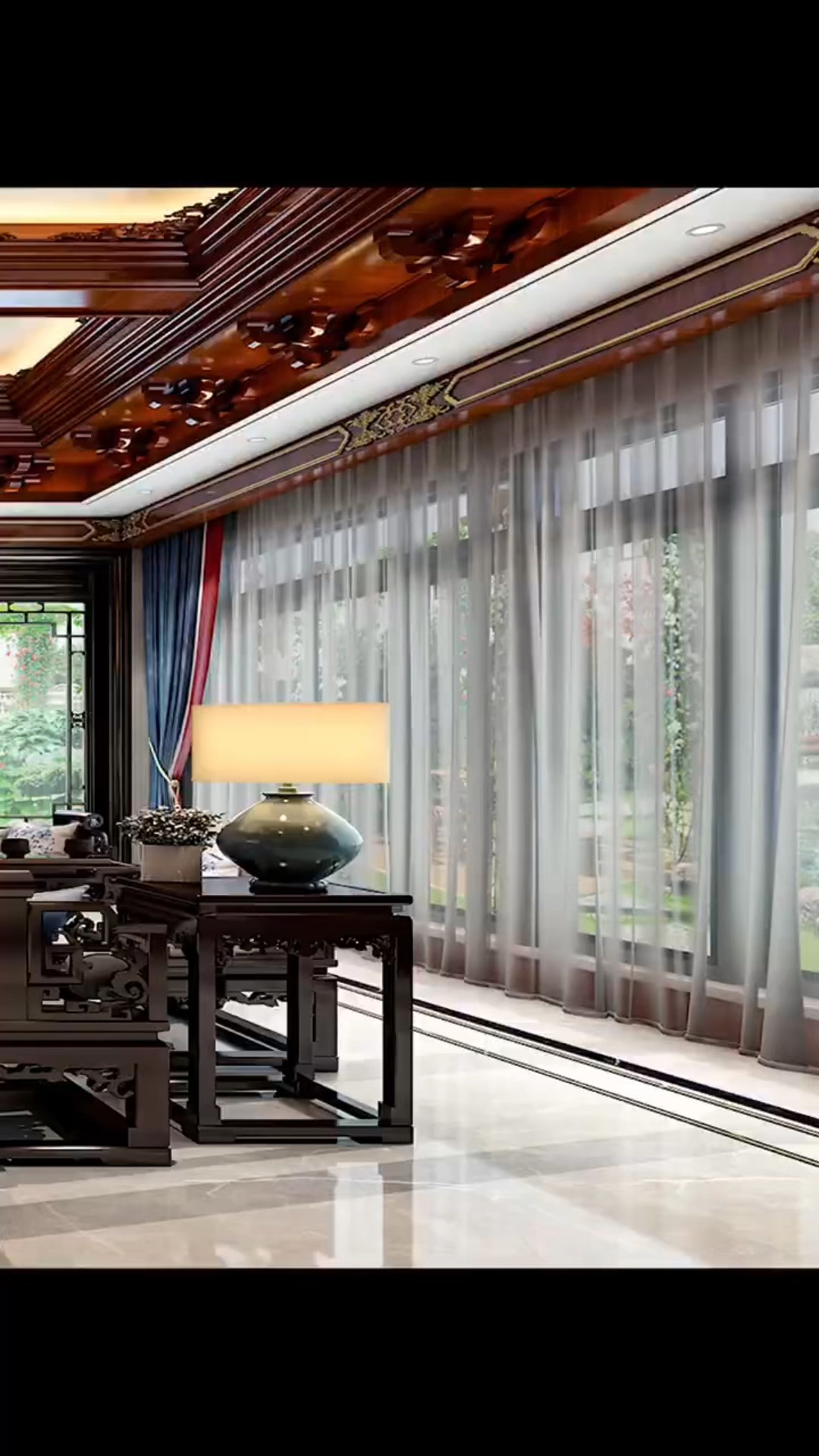 红木吊顶,高级又耐看