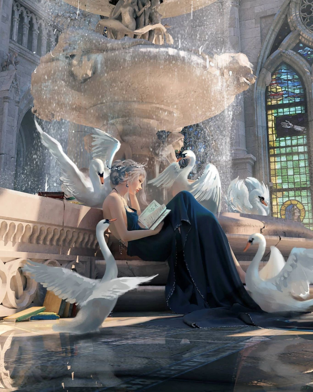 by wlop 王凌 	 自学成才的知名国人 其鬼刀系列作品堪称巅峰 一个